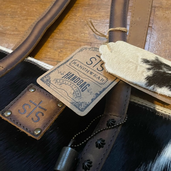 STS Ranchwear Classic Cowhide Tote Ladies Leather Zip Multi-Color - Picture 4 of 13